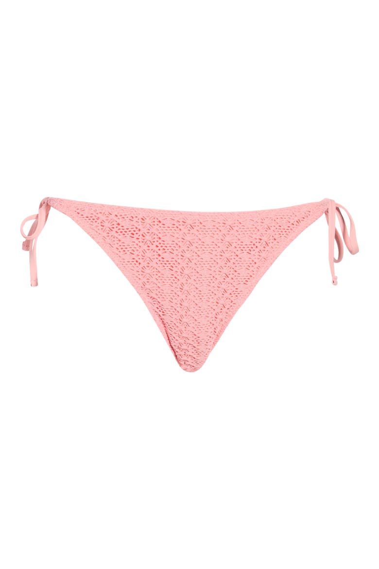 Open Stitch Side Tie Bikini Bottoms, Main, color, PETAL PINK