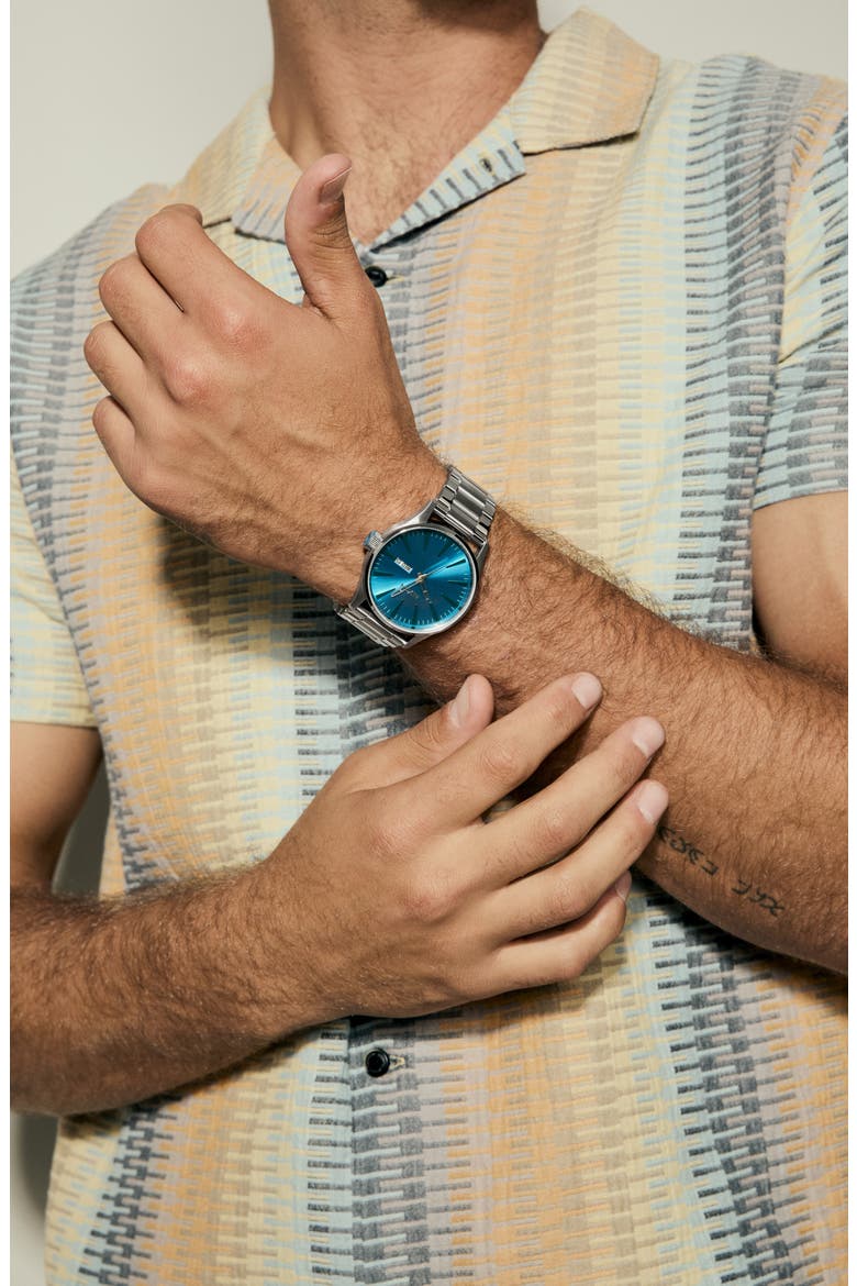 Sentry Bracelet Watch, 42mm, Alternate, color, SILVER / BYRON BLUE OMBRE