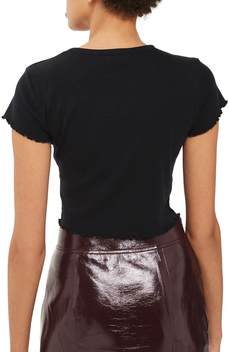 Topshop Lettuce Edge Crop Tee, Alternate, color, 
