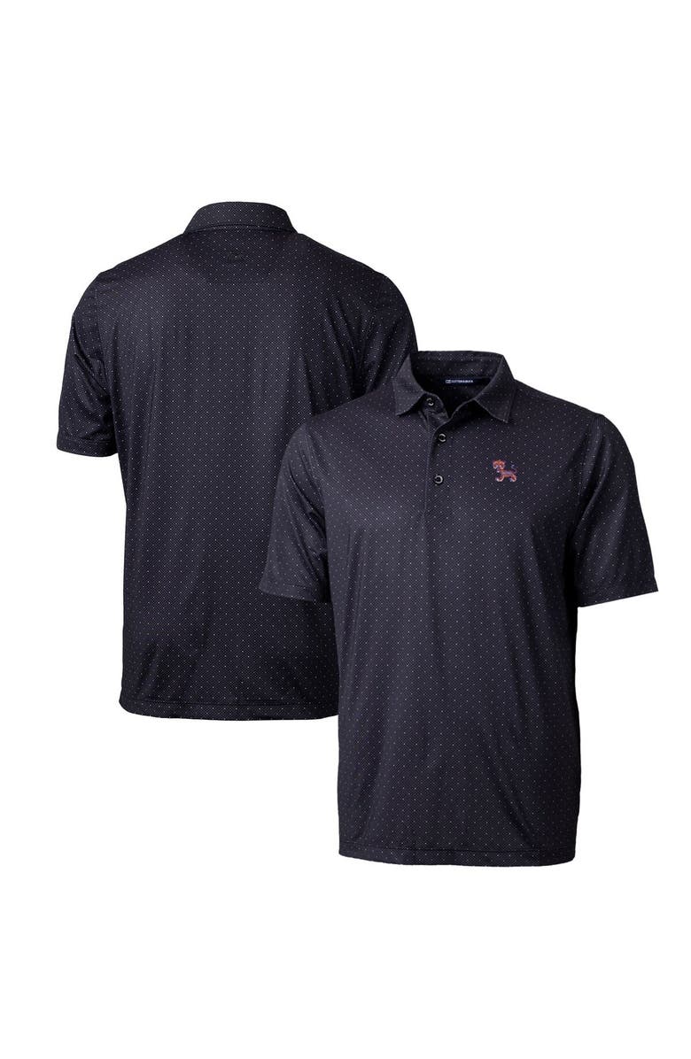 Cutter & Buck Men's Cutter & Buck Black Clemson Tigers Primary Team Logo Pike Double Dot Print Stretch Polo, Main, color, 