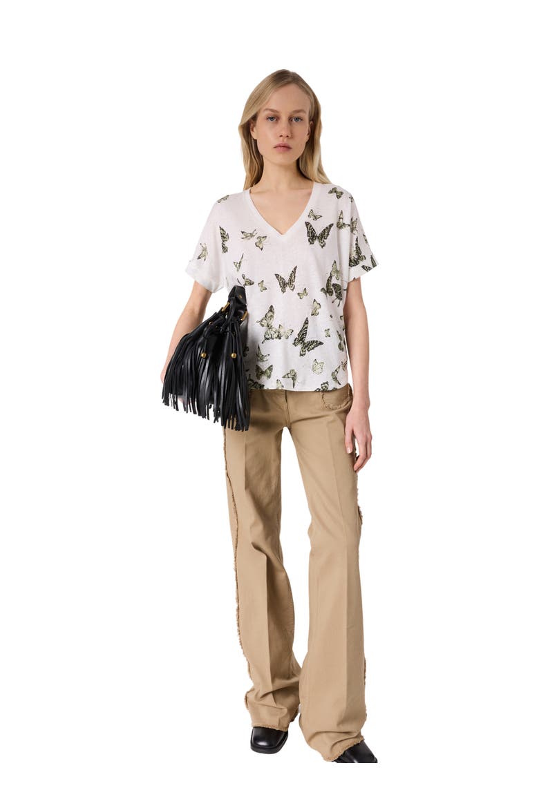 Makeda Butterfly Print T-Shirt, Alternate, color, Khaki Green