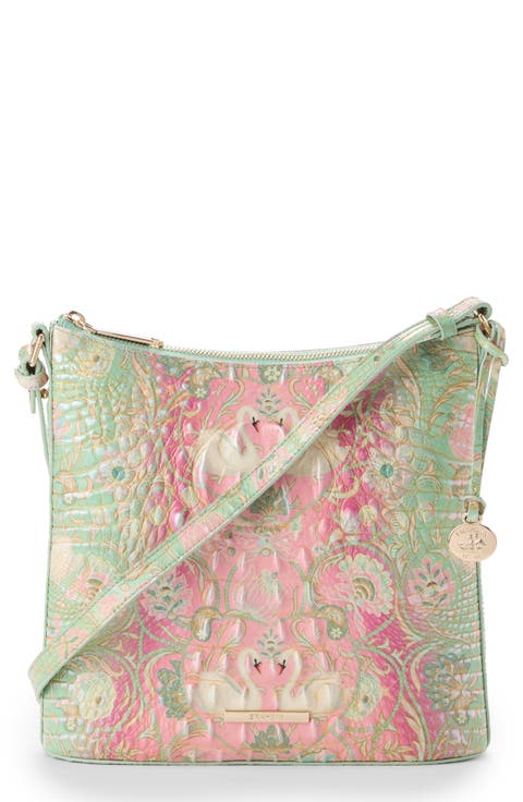 Katie Croc Embossed Leather Crossbody Bag