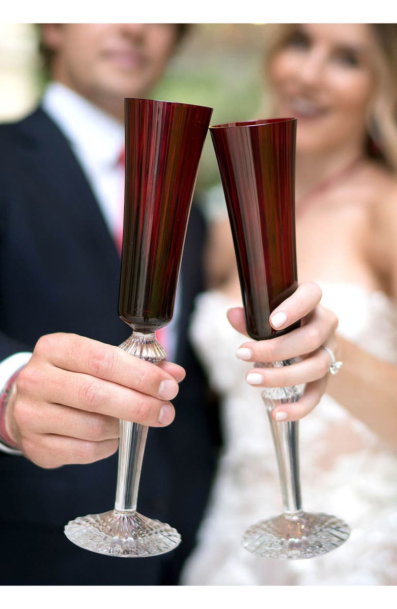 Baccarat Mille Nuits Flutissimo Set of 2 Lead Crystal Flutes, Alternate, color, 