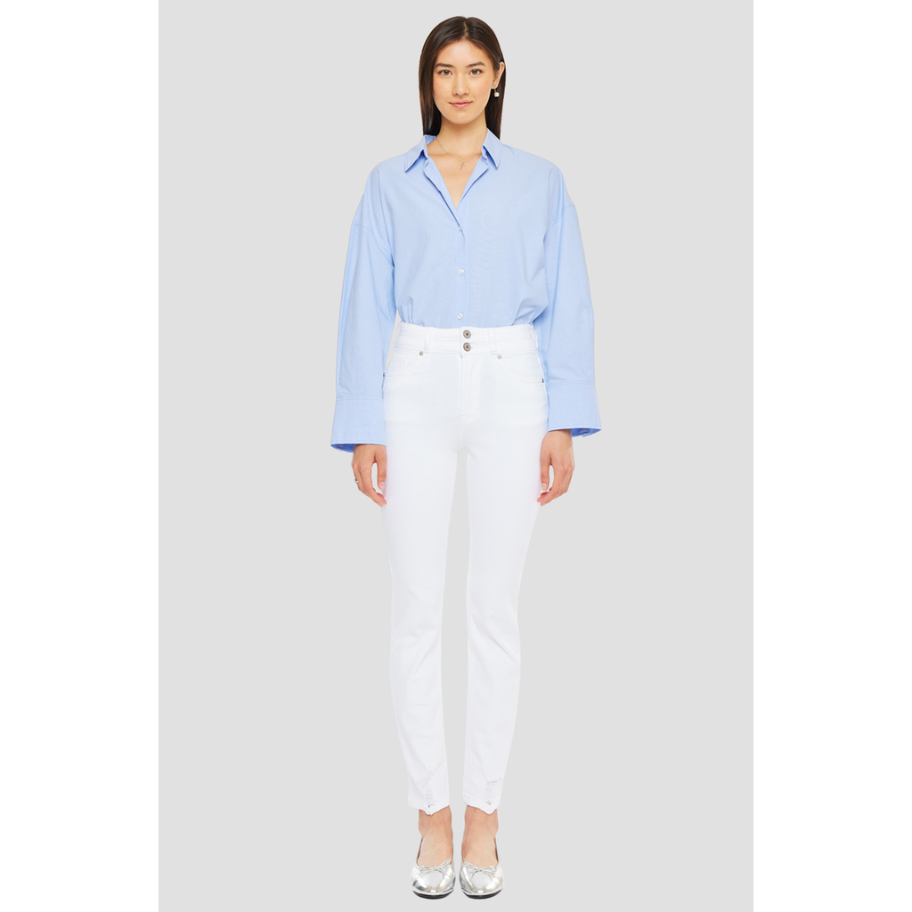 Kancan Cadence Ultra High Rise Slim Straight Leg Jeans In Blue
