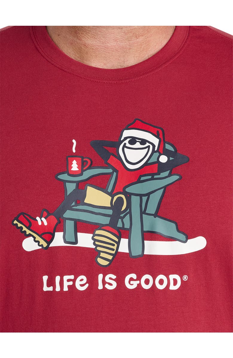 LIFE IS GOOD Big & Tall Santa Graphic Tee, Alternate, color, Deep Claret