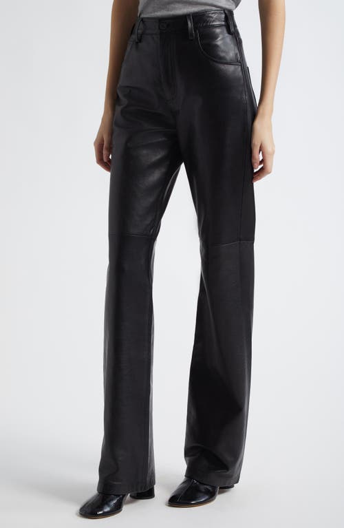 Nili Lotan Joan Leather Straight-leg Pants In Black