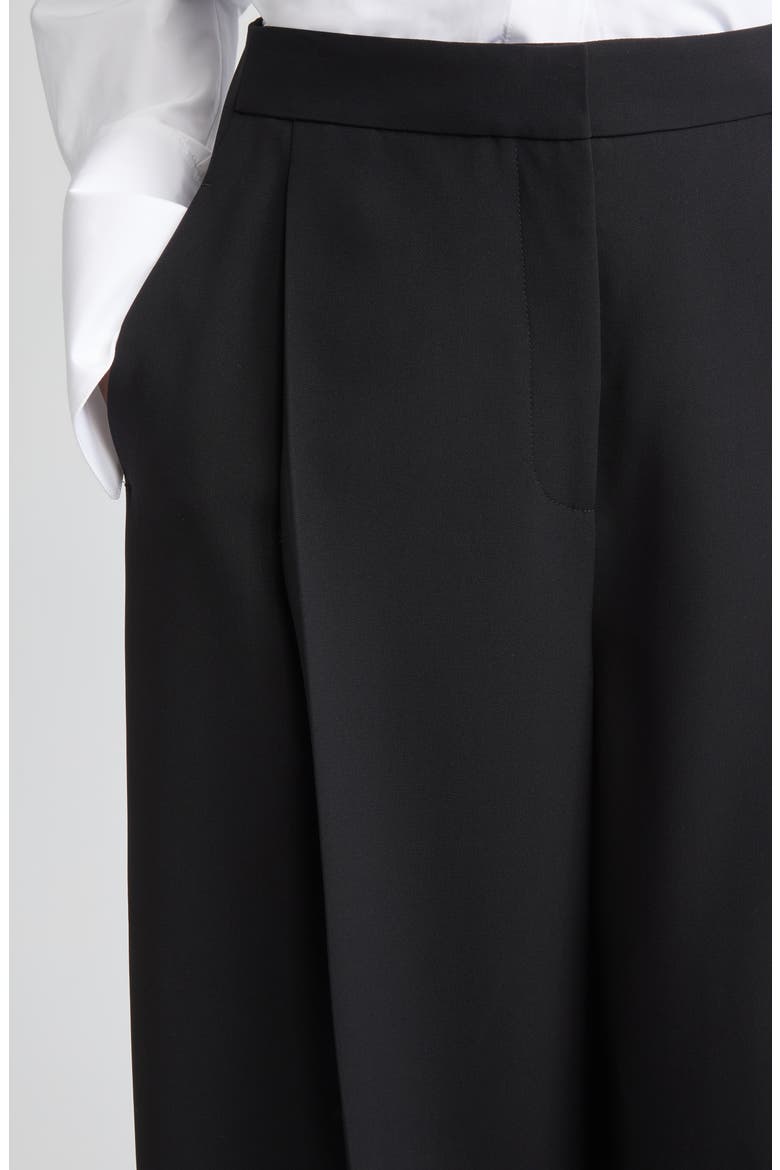 Cooper Pleated Finesse Crepe Barrel Leg Pants, Alternate, color, BLACK