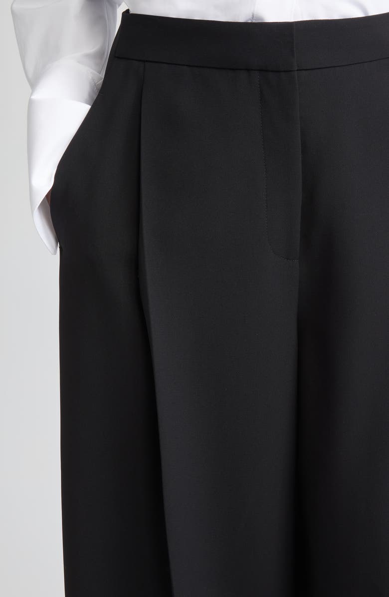 Lafayette 148 New York Cooper Pleated Finesse Crepe Barrel Leg Pants, Alternate, color, Black