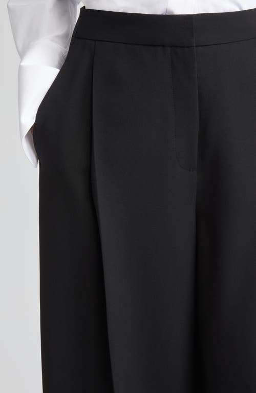 Lafayette 148 New York Cooper Pleated Finesse Crepe Barrel Leg Pants In Black