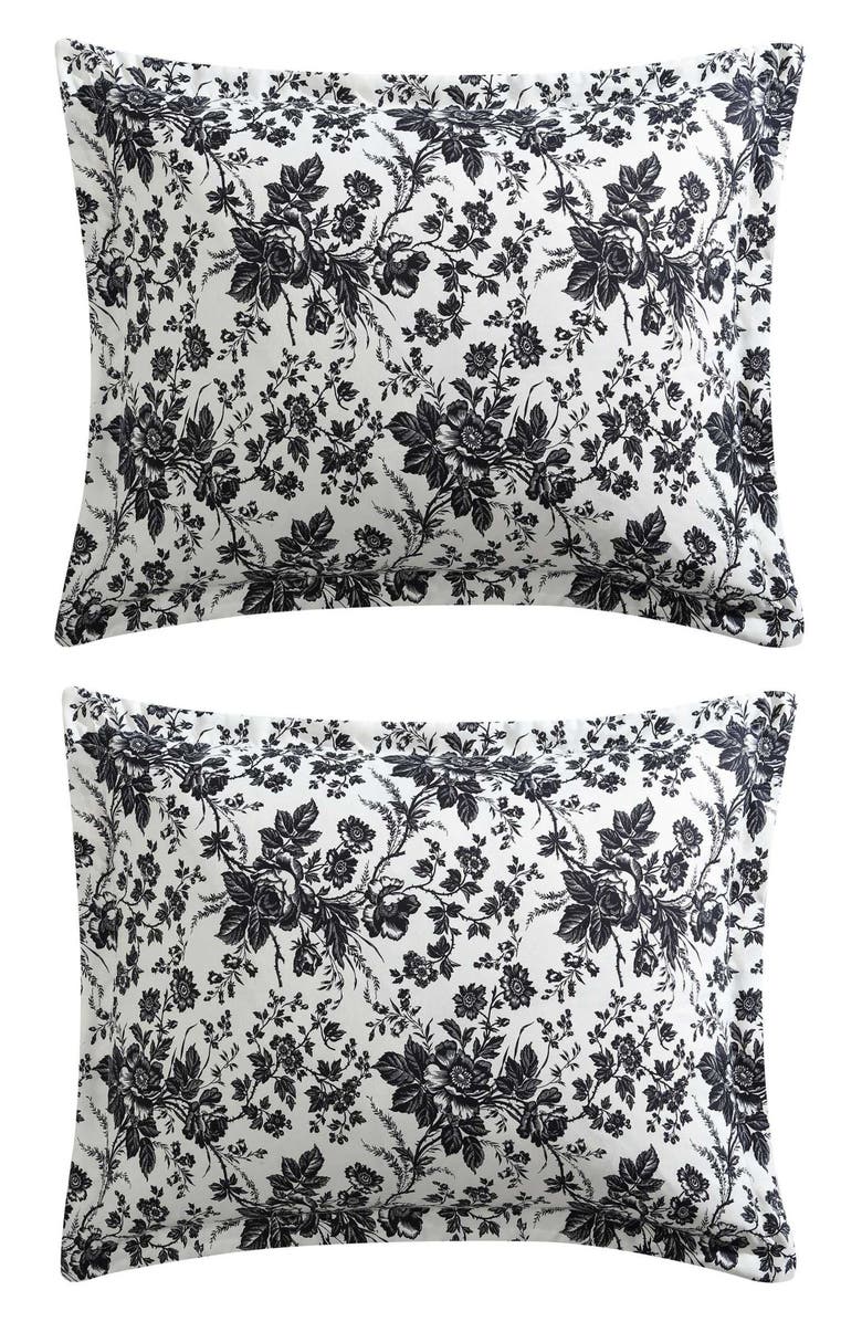 Betsey Johnson Toile Duvet Cover & Sham Set, Main, color, Black