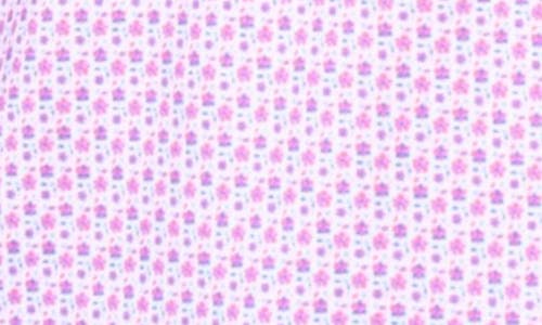 Shop Tailorbyrd Micro Floral Print Performance Polo In Pink