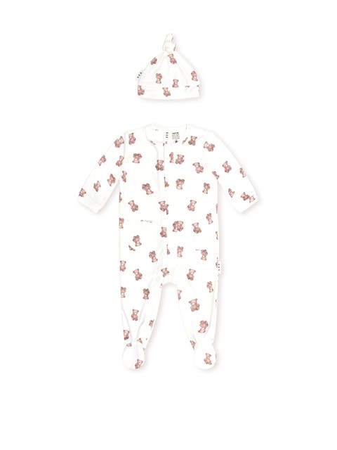 My First Hux Velour Romper And Beanie Set
