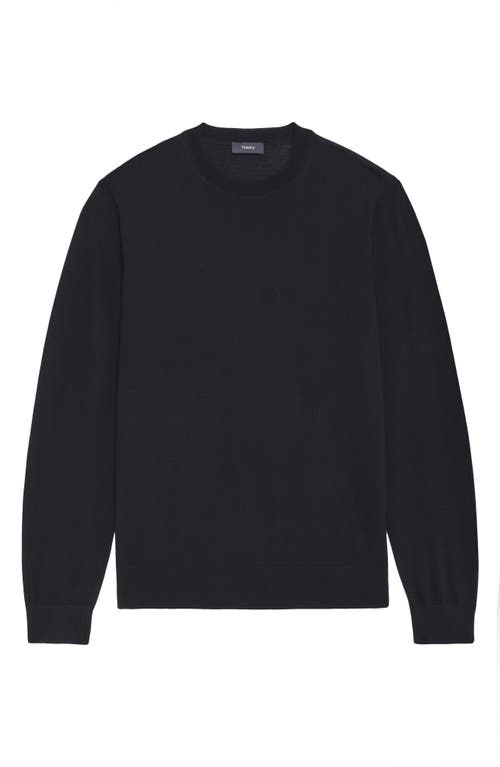 Theory Mens Maden Textured Relaxed-fit Wool Jumper Charcoal Melange In Black