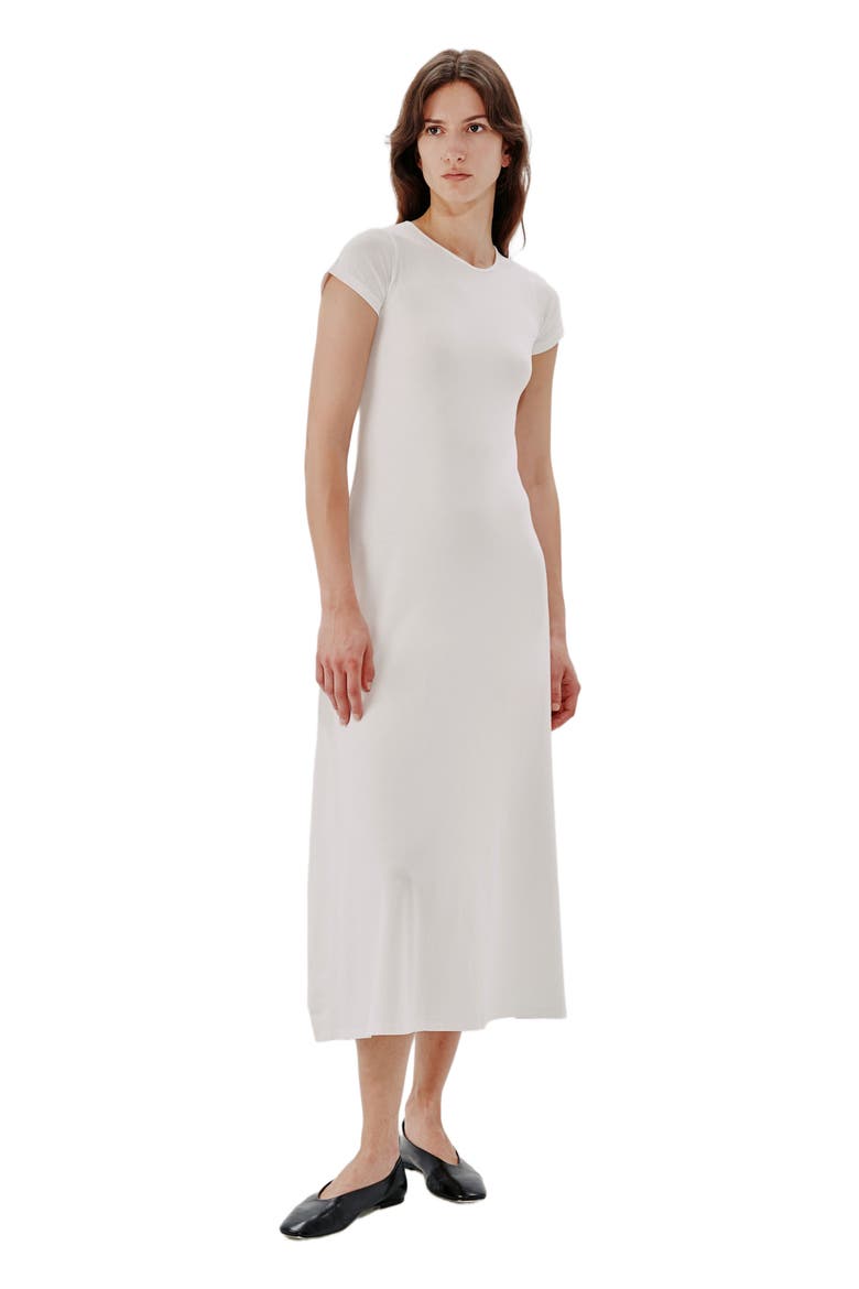 FITTED TEE DRESS, Main, color, WHITE