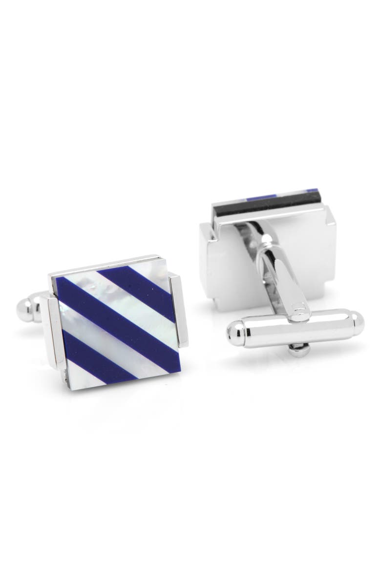 Cufflinks, Inc. Mother-Of-Pearl & Lapis Lazuli Cuff Links, Alternate, color, Blue