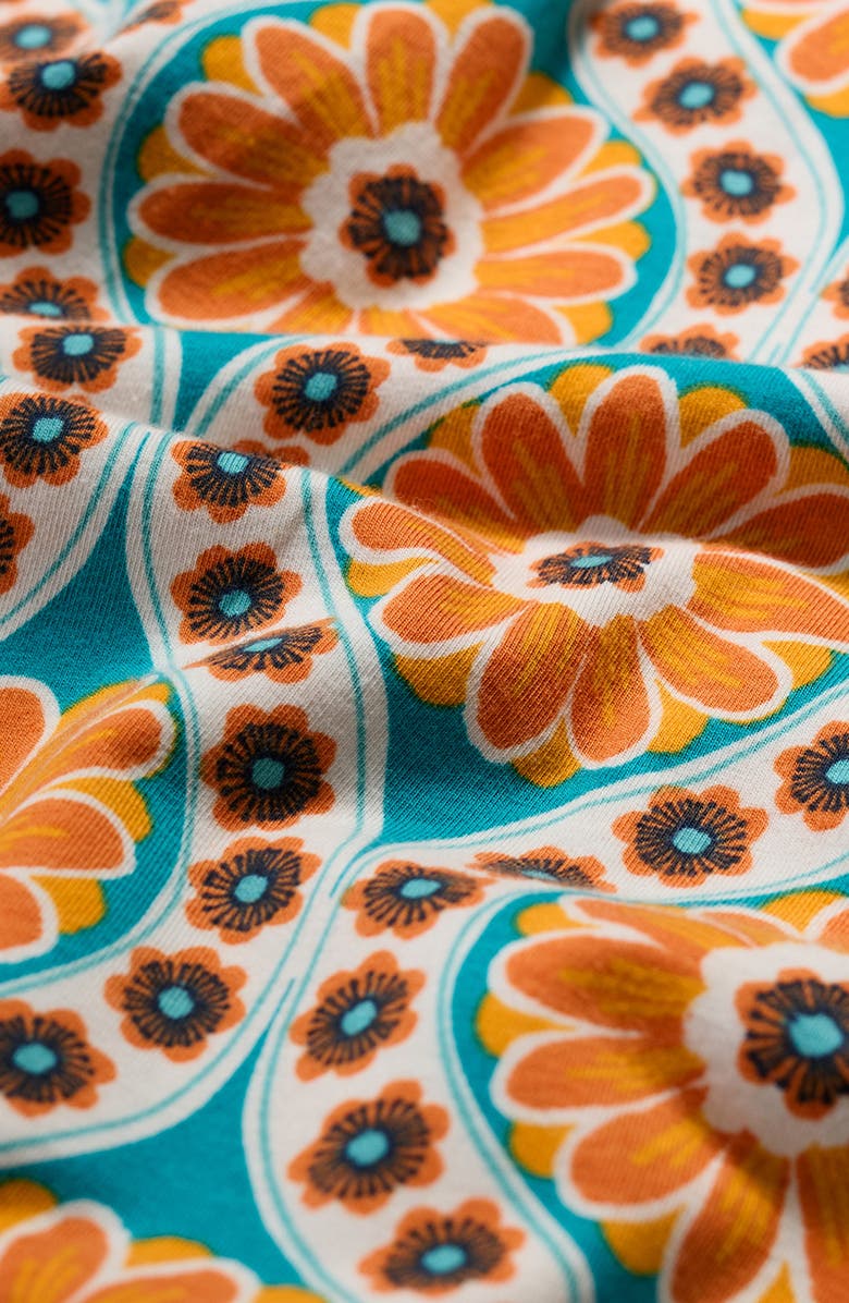 Seasalt Cornwall April Print Stretch Organic Cotton Dress, Alternate, color, Daisy Stamp Azurite