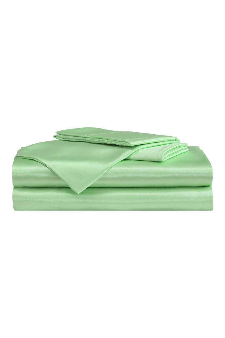 Solid Satin Sheet Set, Main, color, PASTEL GREEN