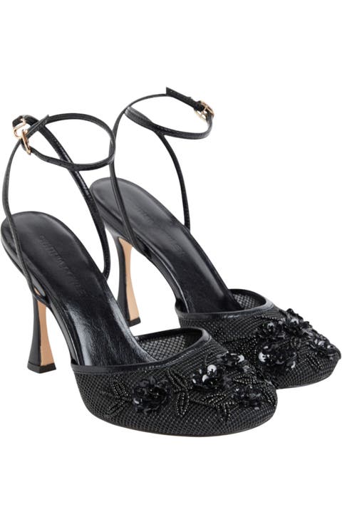 Palau Embellished Mesh Heel