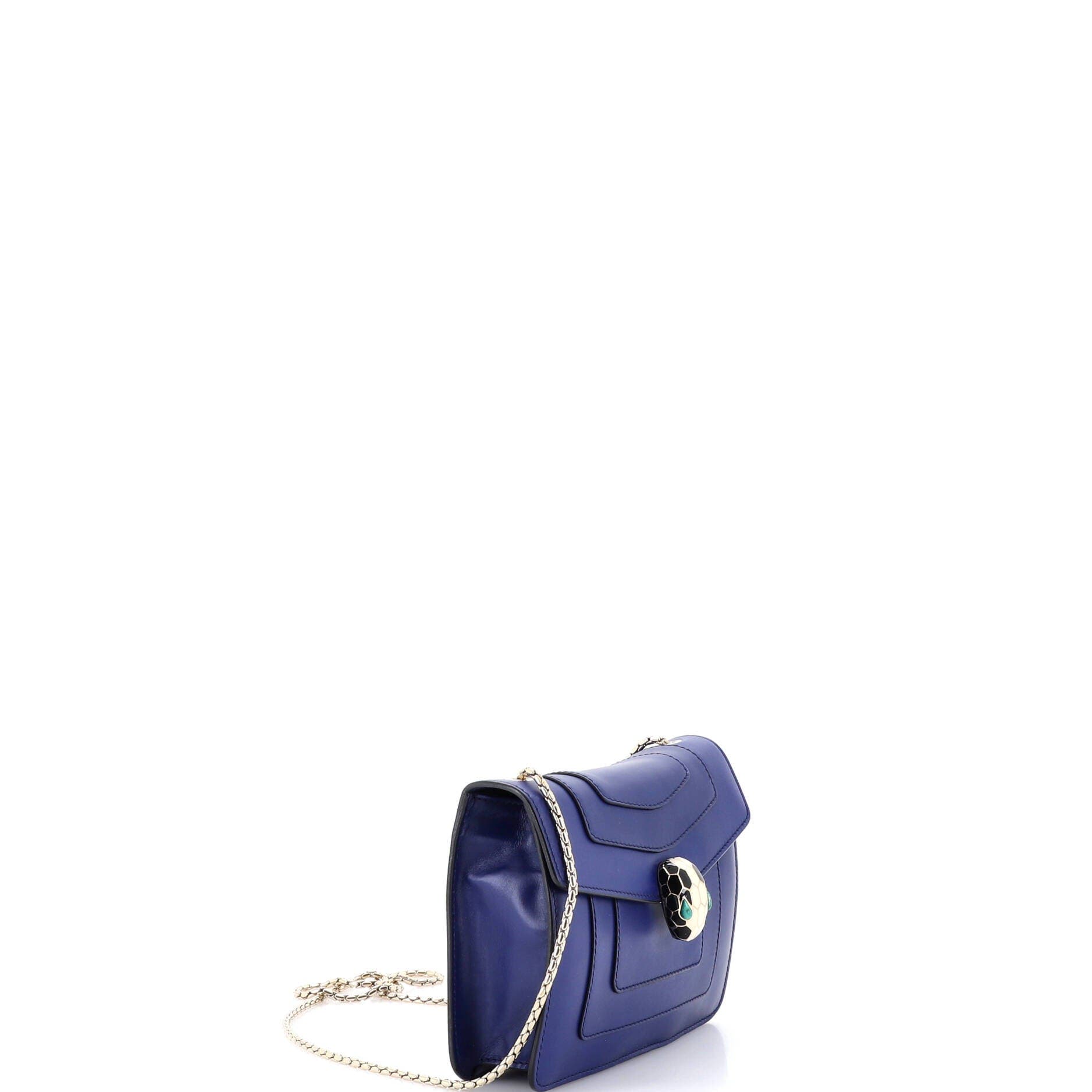 Serpenti Forever Square Shoulder Bag Leather Small, Alternate, color, Blue