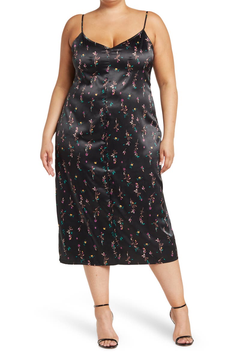 AFRM Katica Satin Midi Dress, Main, color,