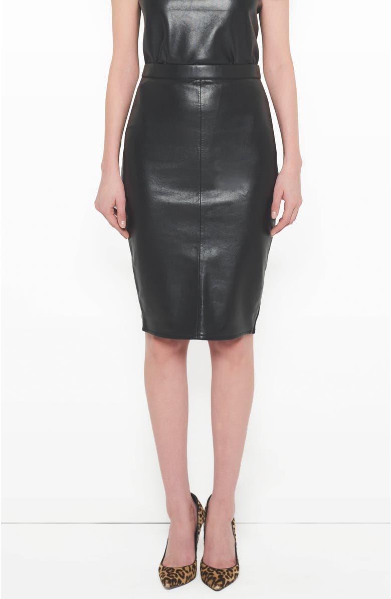 AS by DF Port Elizabeth Recycled Leather Skirt, Main, color, Black