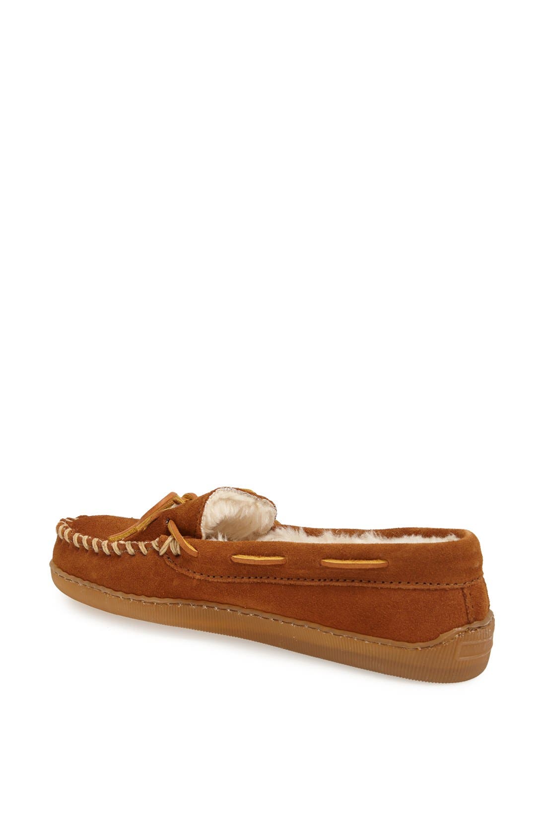 Minnetonka Suede Slipper, Alternate, color, Brown