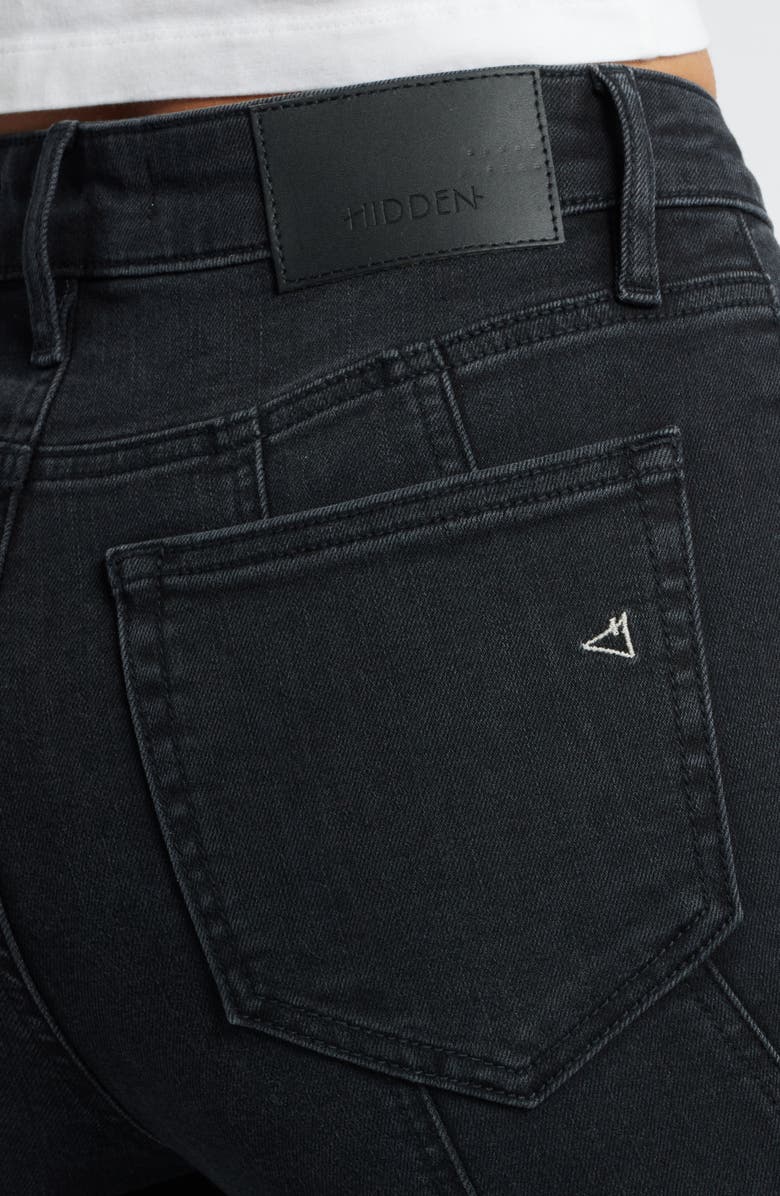 HIDDEN JEANS Seamed High Waist Flare Jeans, Alternate, color, Charcoal