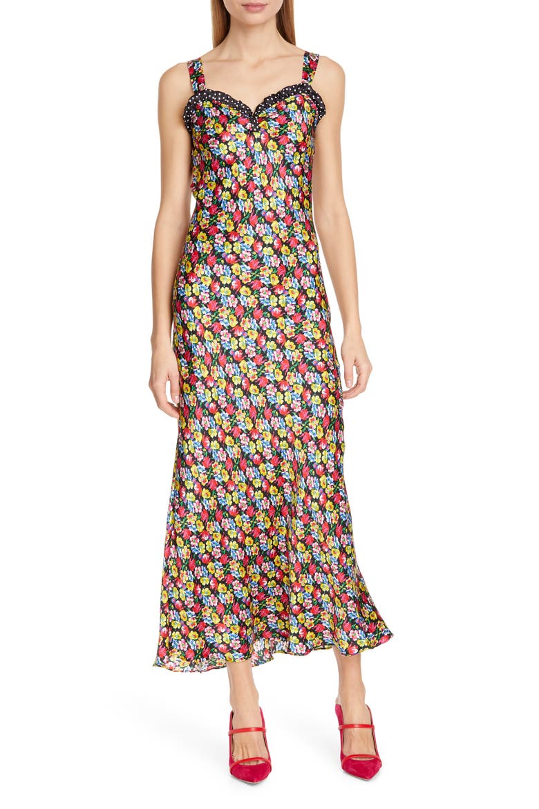 Juliet Floral & Polka Dot Print Dress, Main, color, POP FLORAL POLKA DOT