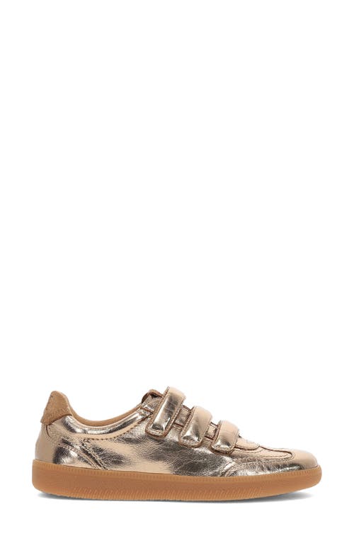 Frye Milly 3 Strap Low Top Sneaker In Dark Gold