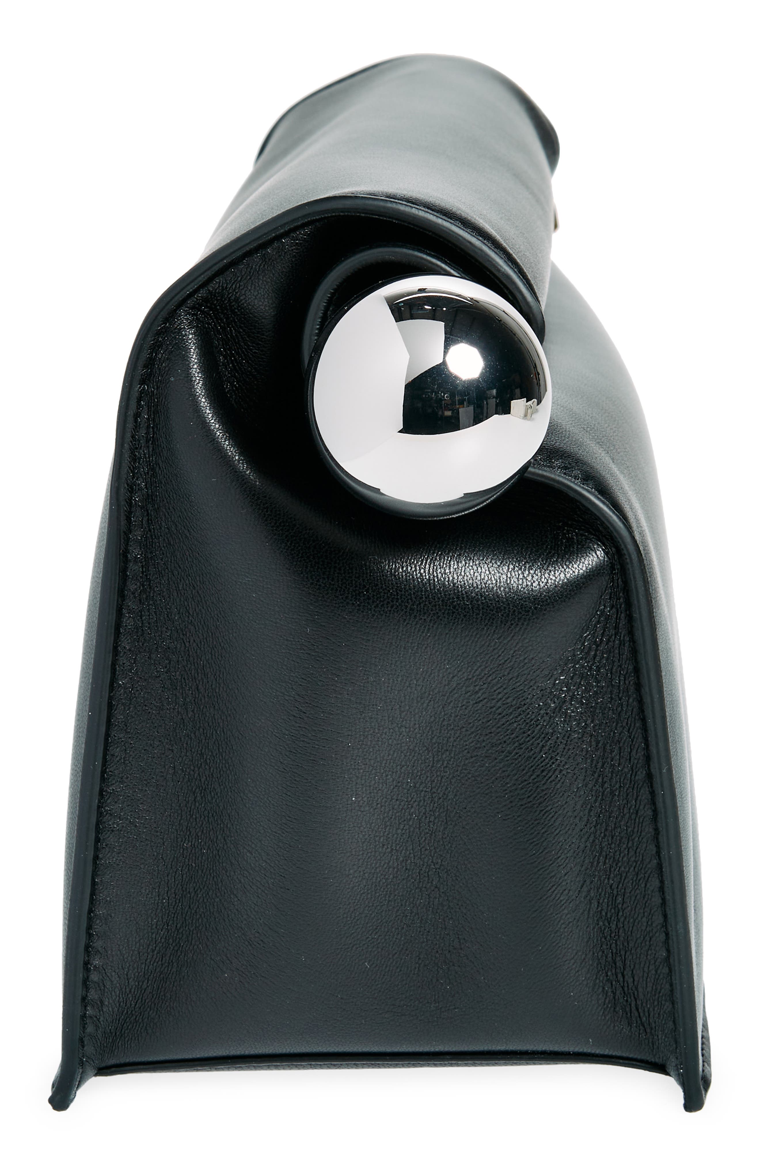 Jacquemus La Pochette Rond Carré Leather Clutch, Alternate, color, 