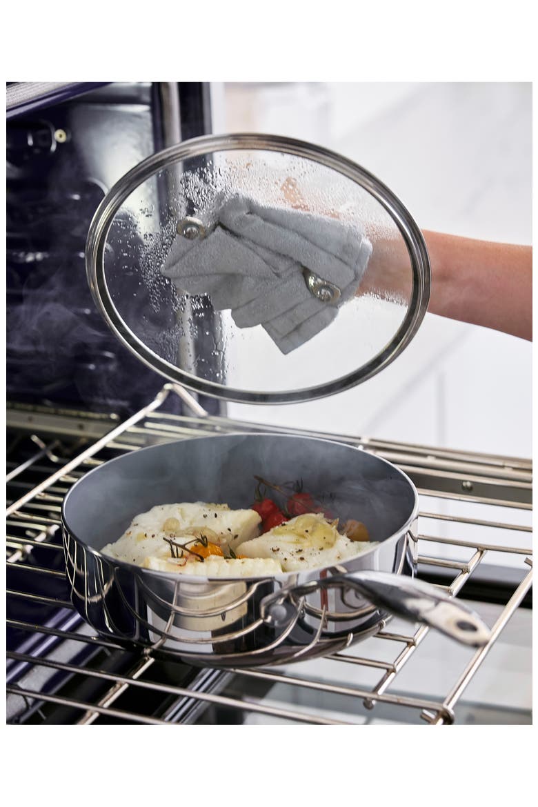 Valencia Stainless Steel Nonstick Sauté Pan & Lid, Alternate, color, STAINLESS STEEL