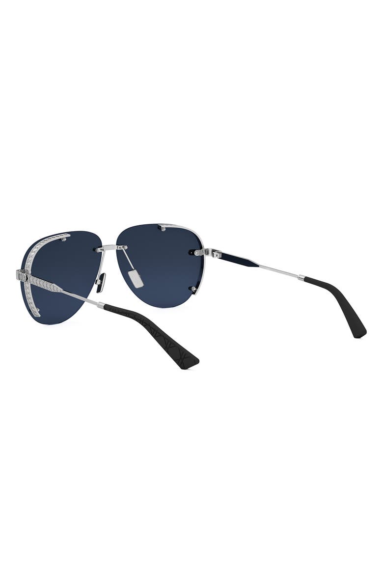 DIOR NeoDior A1U 61 Pilot Sunglasses, Alternate, color, Shiny Palladium / Blue