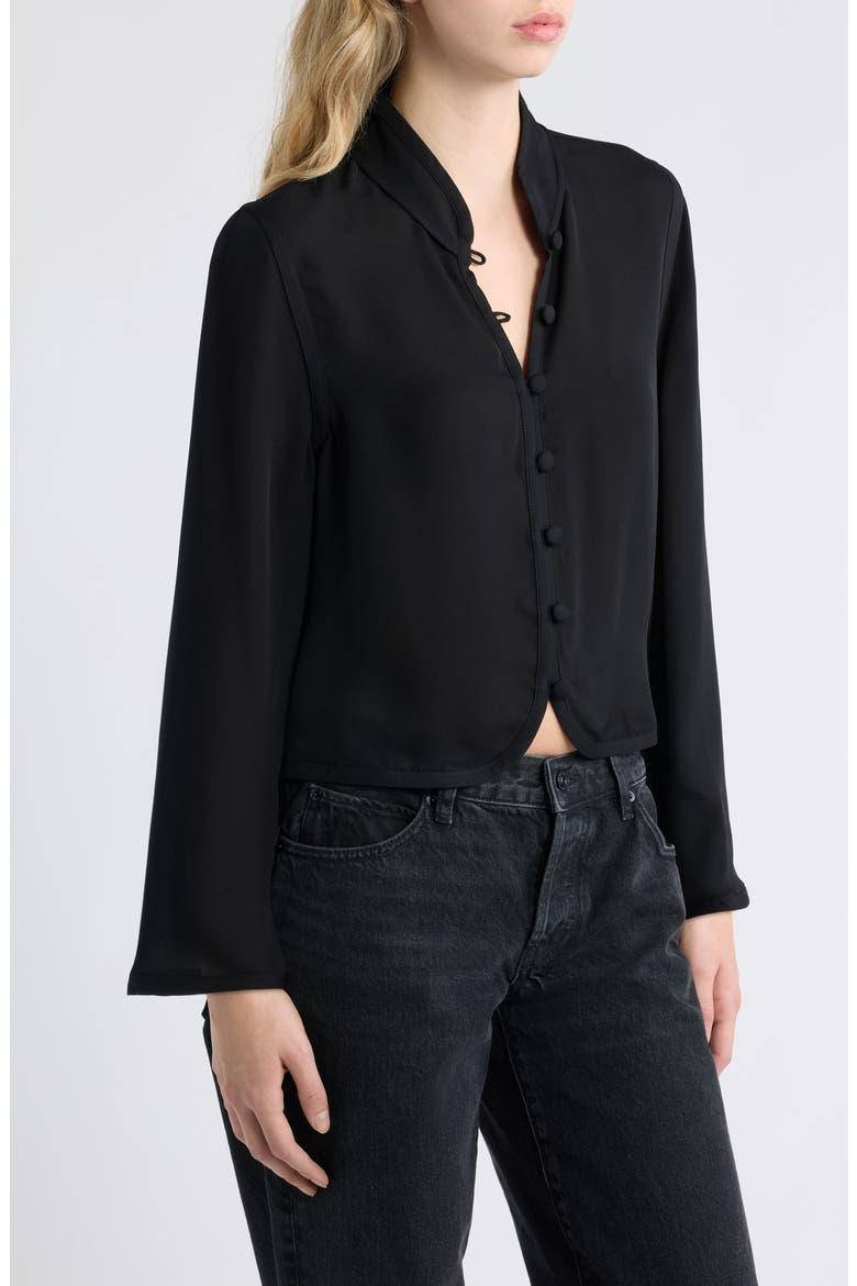 The Salon Silk Blazer, Alternate, color, BLACK