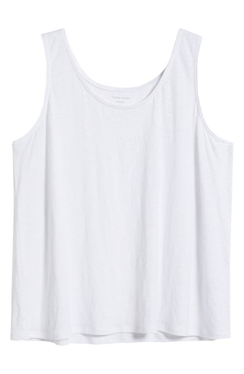 Eileen Fisher Scoop Neck Organic Linen Tank In White