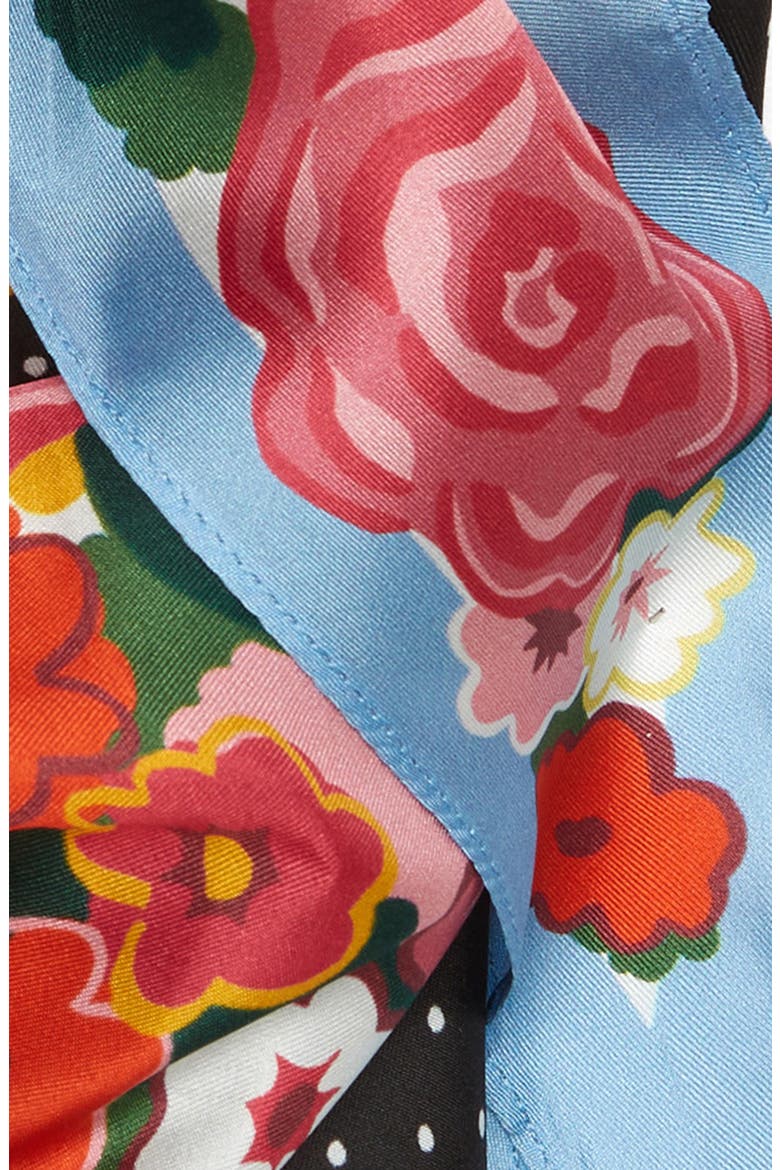 floral bouquet silk diamond scarf, Alternate, color, MULTICOLOR