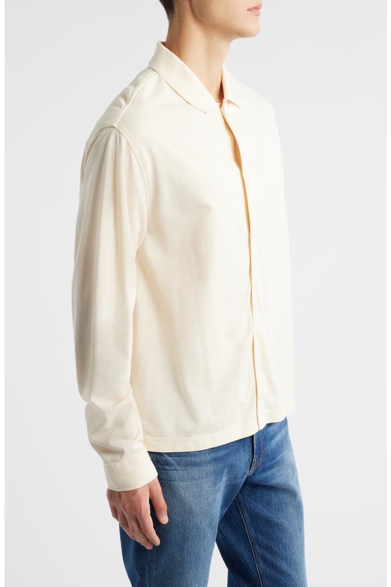 Cotton Piqué Button-Up Shirt, Alternate, color, CREAM