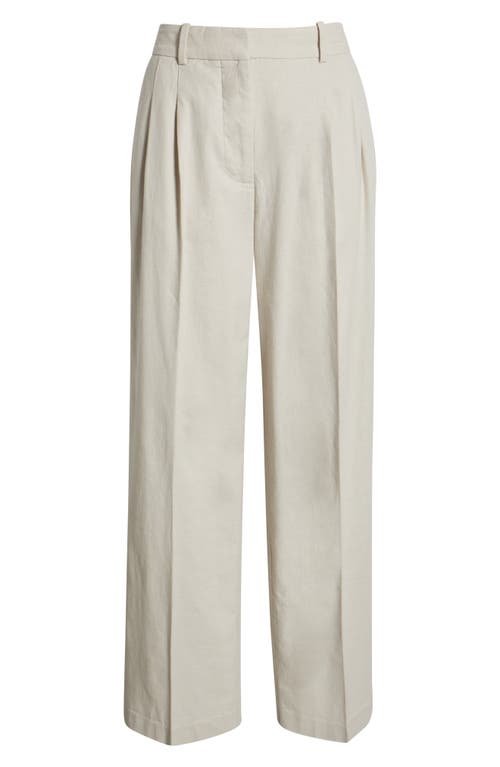 Open Edit Everyday Linen Blend Pants In Grey Moonbeam