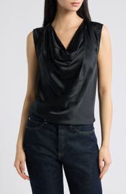 rag & bone Vinnie Cowl Neck Sleeveless Silk Top