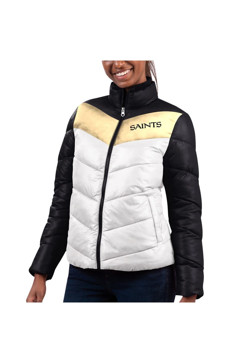 Women's G-III 4Her by Carl Banks  White/Black New Orleans Saints New Star Quilted Full-Zip Jacket, Main, color, White