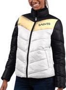 G-III 4HER BY CARL BANKS Women's G-III 4Her by Carl Banks White/Black New Orleans Saints New Star Quilted Full-Zip Jacket