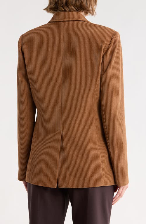 Max Studio One-button Corduroy Blazer In Brown