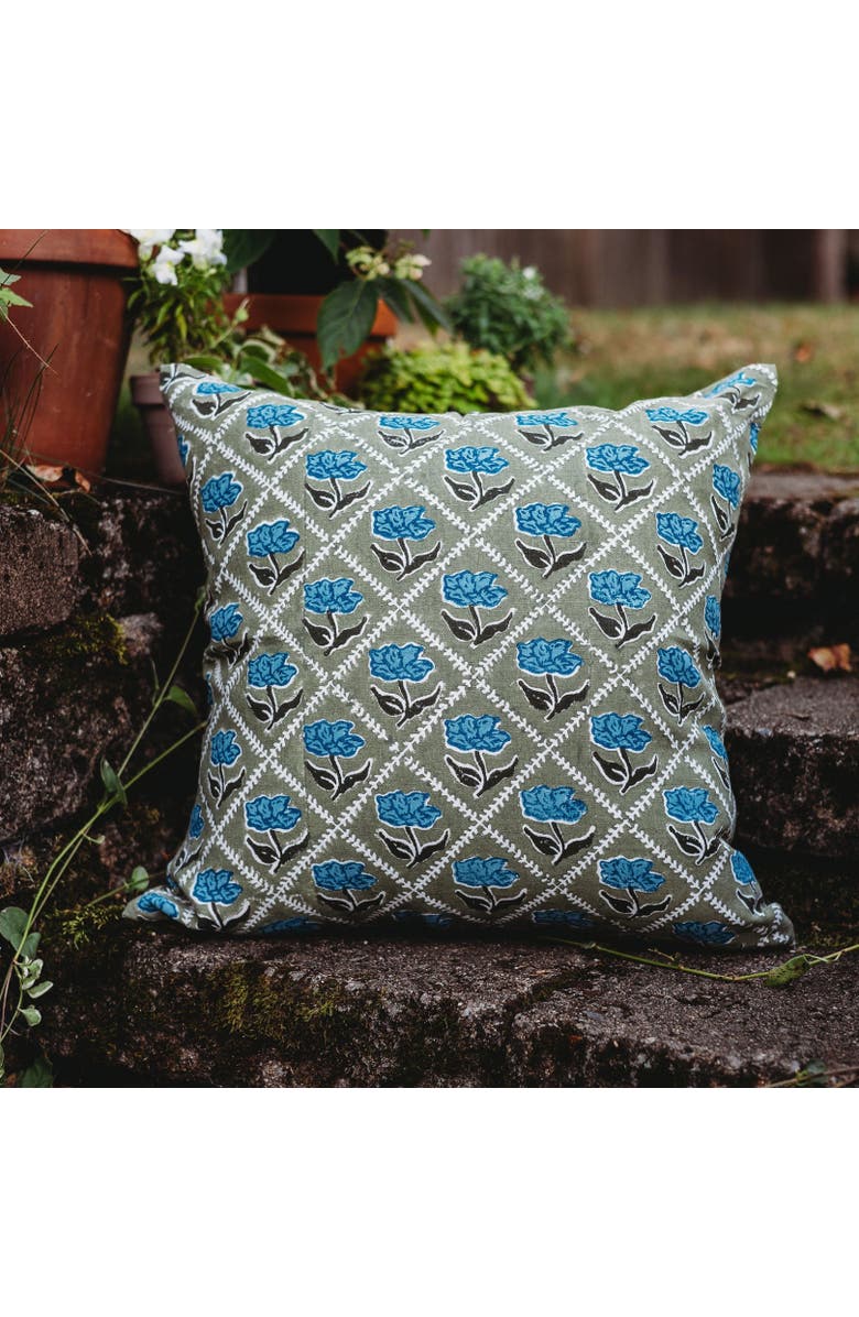 Banyan & Birch Noor Throw Pillow Cover, Alternate, color, Olive & Blue