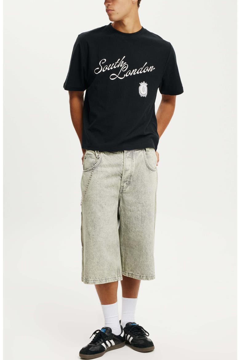 Men's Cropped Fit Graphic T-Shirt, Alternate, color, Black South London