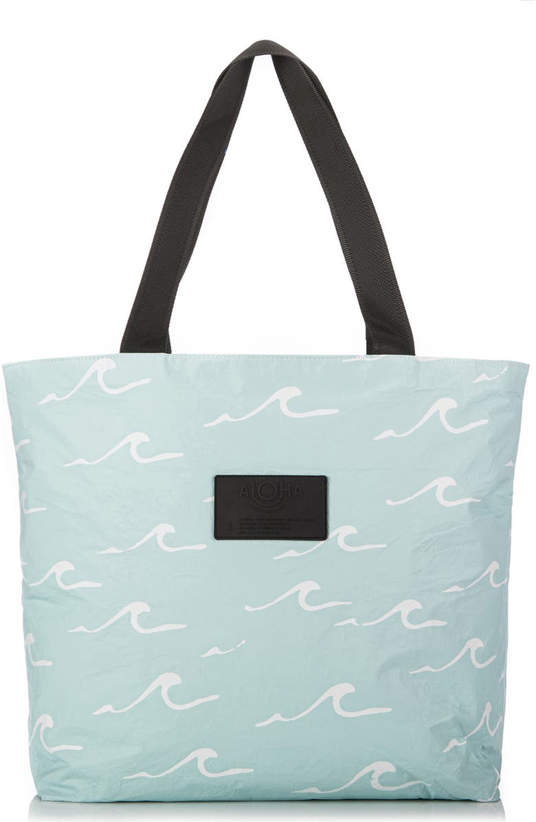 Aloha Collection Day Tripper Seaside Water Resistant Tyvek<sup>®</sup> Tote, Main, color, White/ Lemu Blue