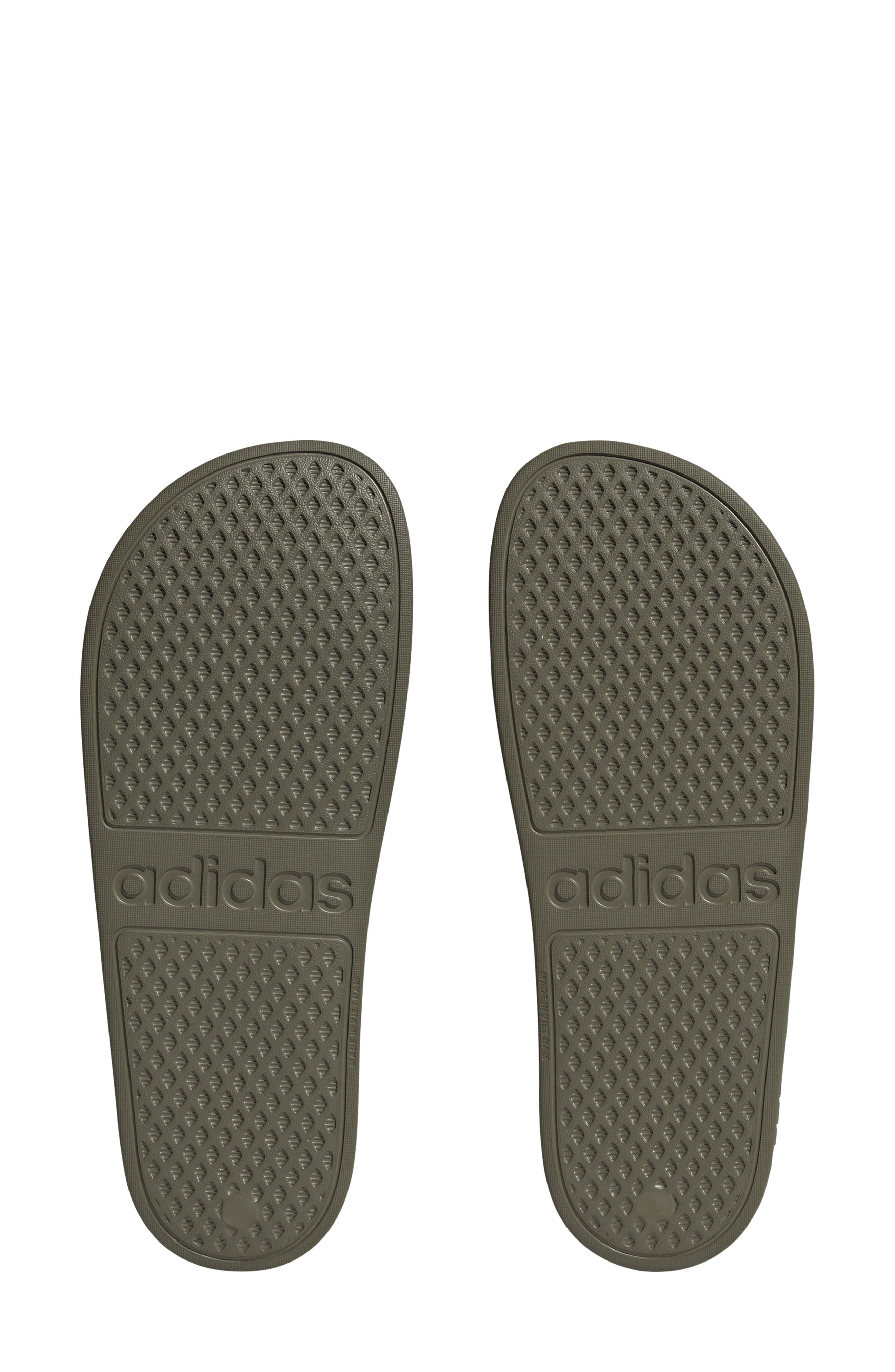 Adilette Aqua Slide Sandal, Alternate, color, OLIVE/ OLIVE/ OLIVE STRATA