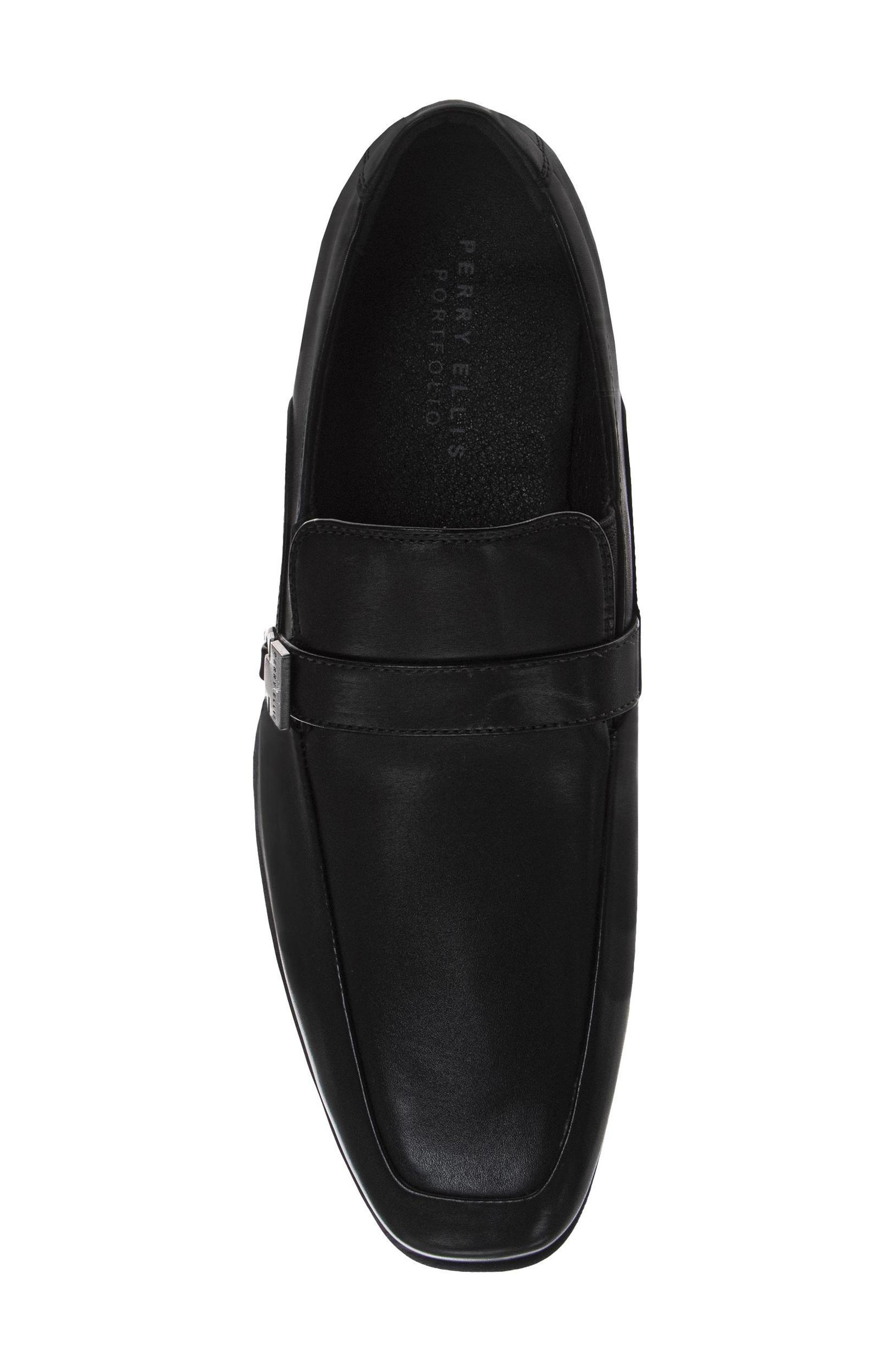 Faux Leather Dress Slip-On, Alternate, color, BLACK