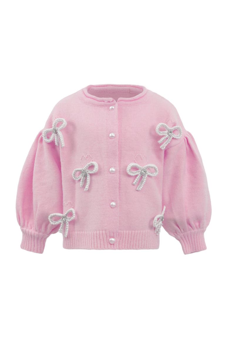 Pearl Bow Cardigan, Main, color, Pink