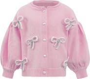 Lola + The Boys Pearl Bow Cardigan