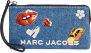 Marc Jacobs Trinket Print Denim Wristlet Pouch
