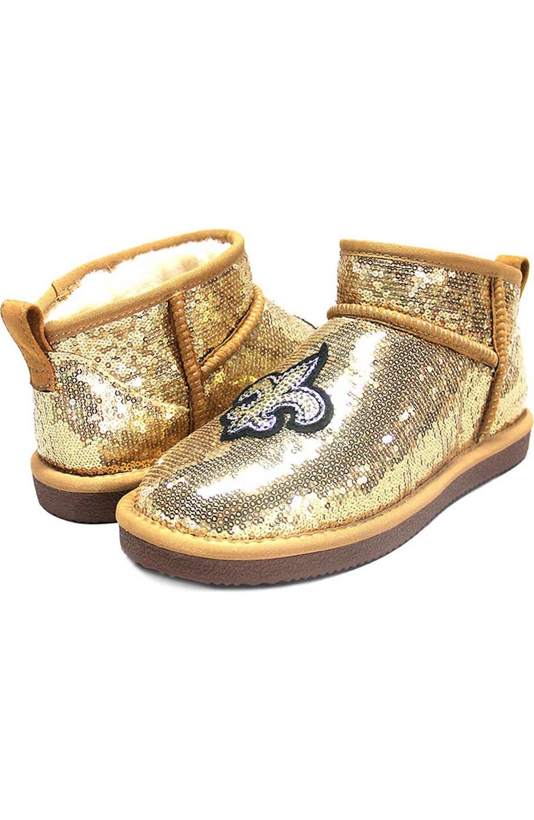 CUCE Women's Cuce Gold New Orleans Saints Sequin Ankle Boots, Main, color,